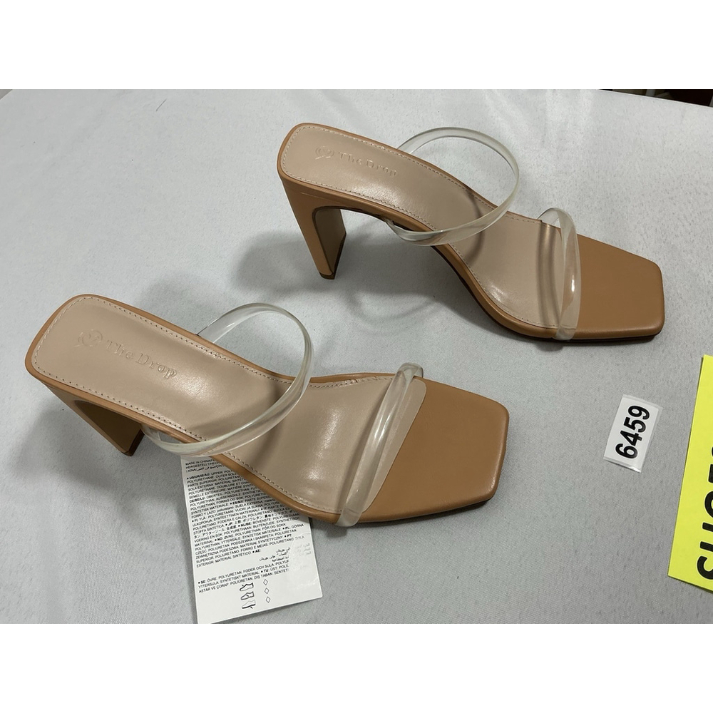 Womans NWT The Drop Strappy Slipon Slide Sandals 10 Clear Open Toe - Picture 2 of 9